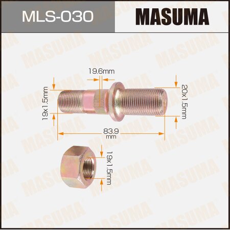 Wheel stud Masuma M19x1.5(R), M20x1.5(R) , MLS-030