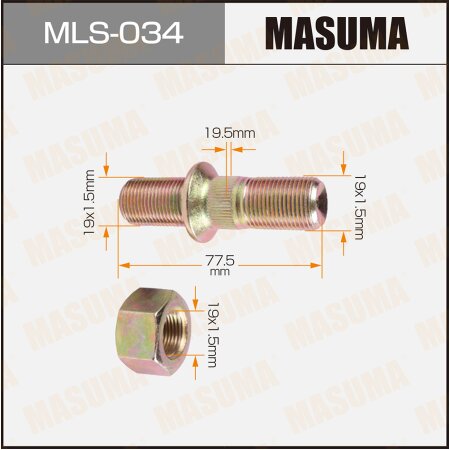 Wheel stud Masuma M19x1.5(R), M19x1.5(R) , MLS-034