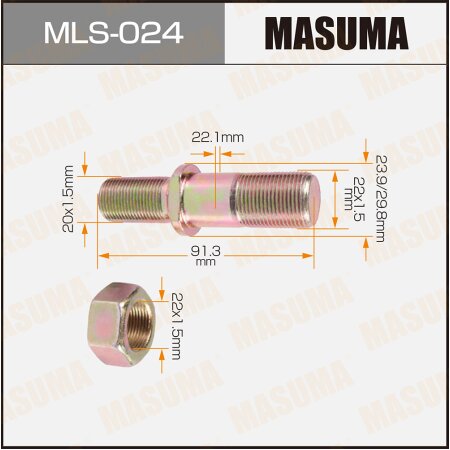 Wheel stud Masuma M22x1.5(R), M20x1.5(R) , MLS-024