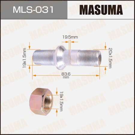 Wheel stud Masuma M19x1.5(R), M20x1.5(L) , MLS-031