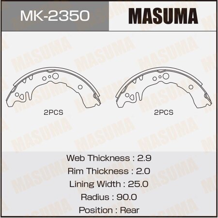 Brake shoes Masuma, MK-2350