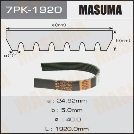 Drive V-Ribbed belt Masuma, 7PK-1920