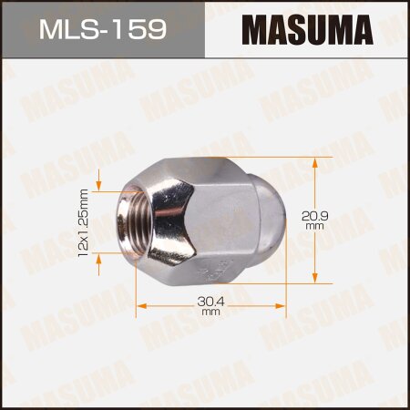 Wheel nut Masuma M12x1.25(R) size 21, MLS-159