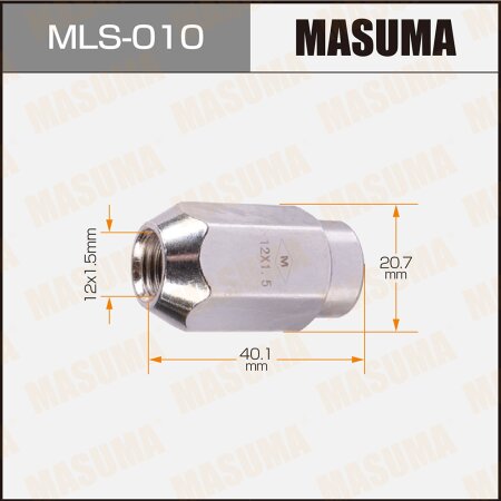 Wheel nut Masuma M12x1.5(R) size 21, MLS-010