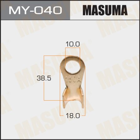 Open barrel copper ring lug Masuma, 150A (10mm bolt), MY-040
