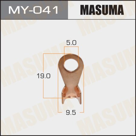 Open barrel copper ring lug Masuma, 10A (5mm bolt), MY-041