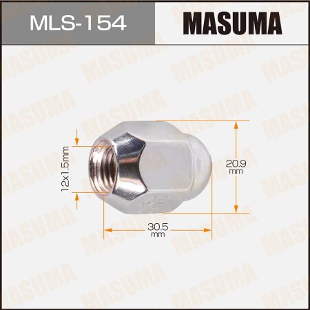 Wheel nut Masuma M 12x1.5(R) size 21, MLS-154