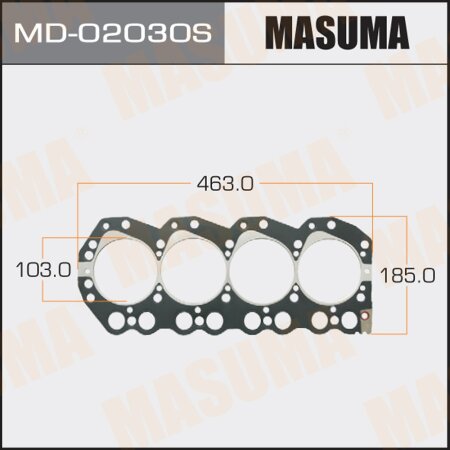 5-layer head gasket (metal-elastomer) Masuma, thickness 1,40mm, MD-02030S