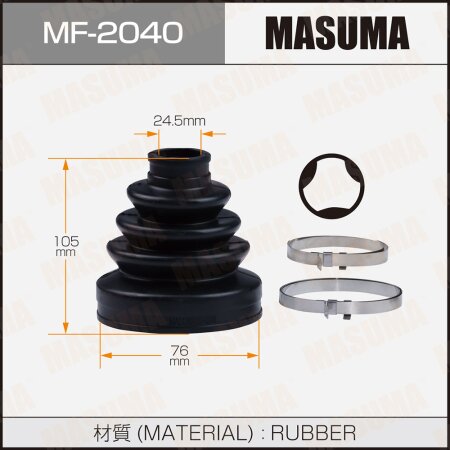 CV Joint boot Masuma (rubber), MF-2040