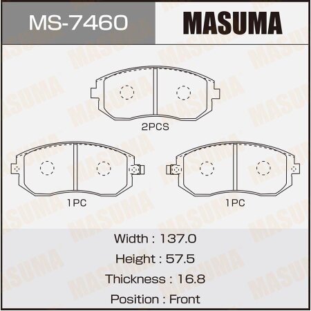 Brake pads Masuma, MS-7460