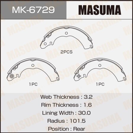 Brake shoes Masuma, MK-6729