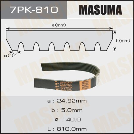 Drive V-Ribbed belt Masuma, 7PK-810
