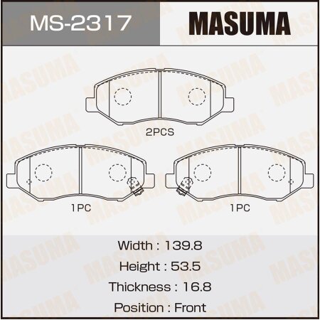 Brake pads Masuma, MS-2317