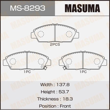 Brake pads Masuma, MS-8293