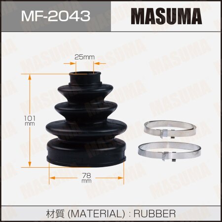 CV Joint boot Masuma (rubber), MF-2043