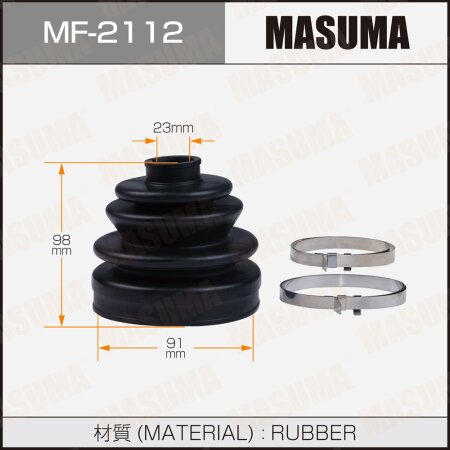 CV Joint boot Masuma (rubber), MF-2112