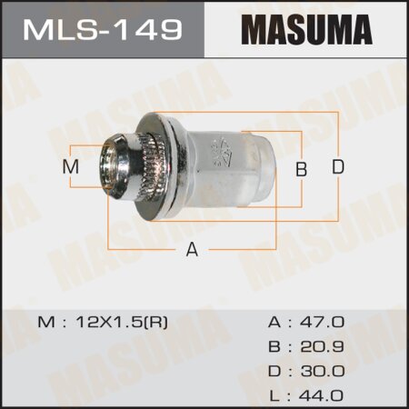 Wheel nut Masuma M12x1.5 size 21, MLS-149