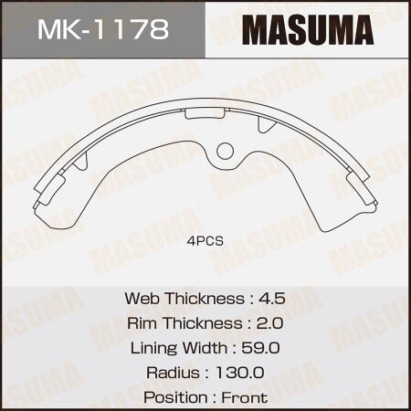 Brake shoes Masuma, MK-1178