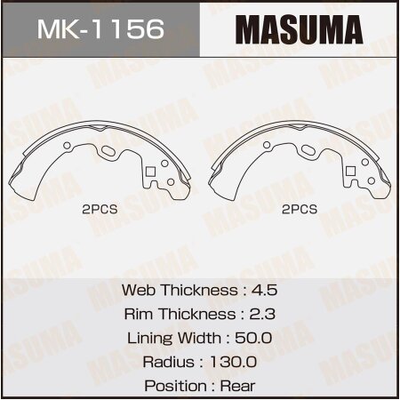Brake shoes Masuma, MK-1156