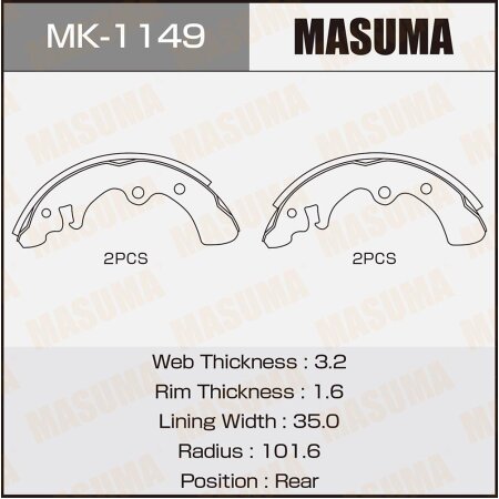 Brake shoes Masuma, MK-1149