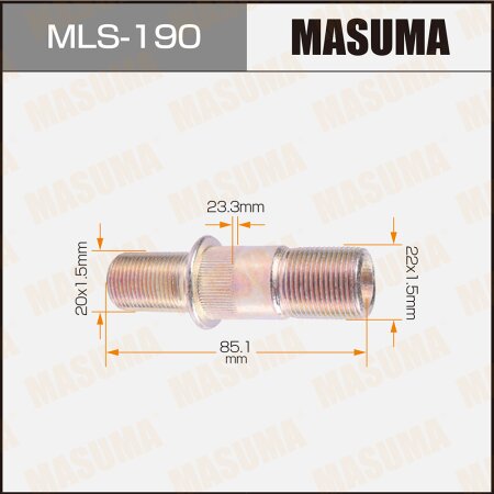 Wheel stud Masuma M22x1.5(R), M20x1.5(R), MLS-190