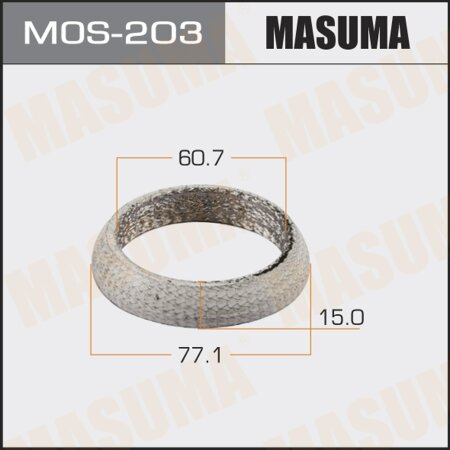 Exhaust pipe gasket Masuma 60.7x77.1x15, MOS-203