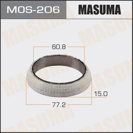 Exhaust pipe gasket Masuma 60.8x77.2x15, MOS-206