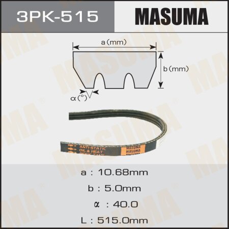 Drive V-Ribbed belt Masuma, 3PK-515