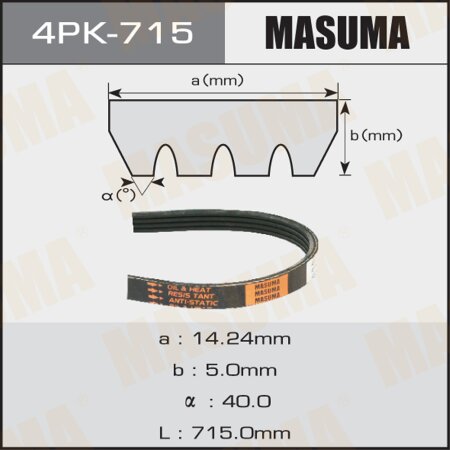 Drive V-Ribbed belt Masuma, 4PK-715