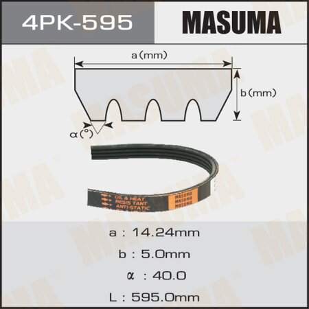 Drive V-Ribbed belt Masuma, 4PK-595