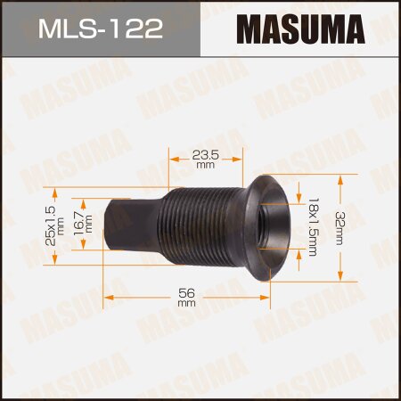 Double wheel stop bolt Masuma M25x1.5(R), M18x1.5(R), MLS-122