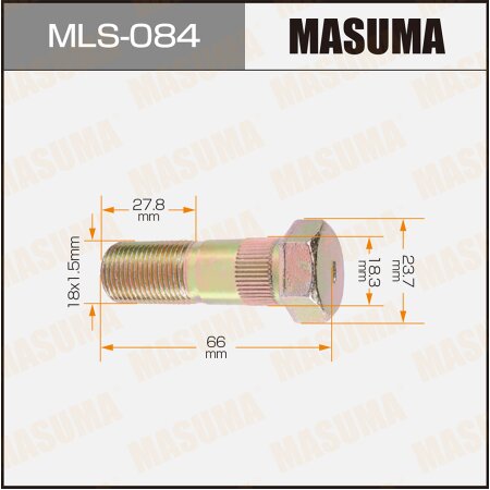Wheel stud Masuma M18x1.5(R) , MLS-084