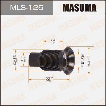 Double wheel stop bolt Masuma M25x1.5(L), M16x1.5(L), MLS-125
