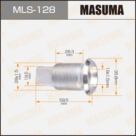 Double wheel stop bolt Masuma M28x1.5(L), M19x1.5(L), MLS-128