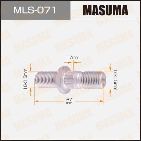 Wheel stud Masuma M16x1.5(R), M16x1.5(R) , MLS-071