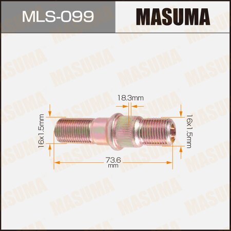 Wheel stud Masuma M16x1.5(R), M16x1.5(R) , MLS-099