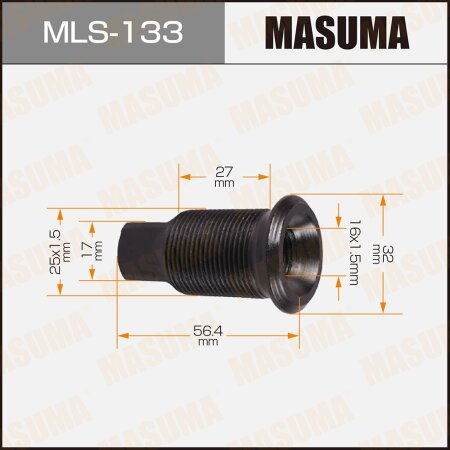 Double wheel stop bolt Masuma M25x1.5(L), M16x1.5(L), MLS-133