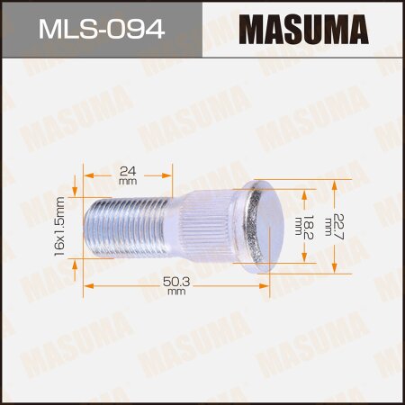 Wheel stud Masuma M16x1.5(L) , MLS-094