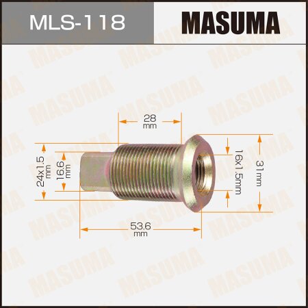 Double wheel stop bolt Masuma M24x1.5(R), M16x1.5(R), MLS-118