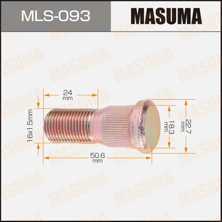 Wheel stud Masuma M16x1.5(R) , MLS-093