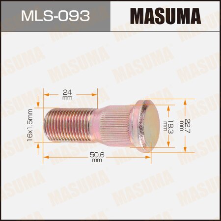 Wheel stud Masuma M16x1.5(R), MLS-093