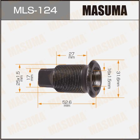 Double wheel stop bolt Masuma M25x1.5(R), M16x1.5(R), MLS-124
