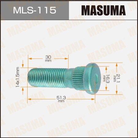 Wheel stud Masuma M14x1.5(R), MLS-115