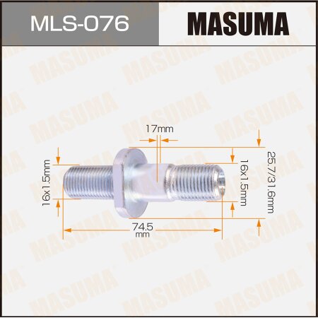 Wheel stud Masuma M16x1.5(R), M16x1.5(L), MLS-076