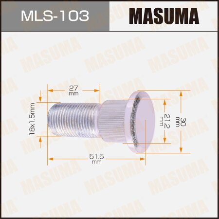 Wheel stud Masuma M18x1.5(R) , MLS-103