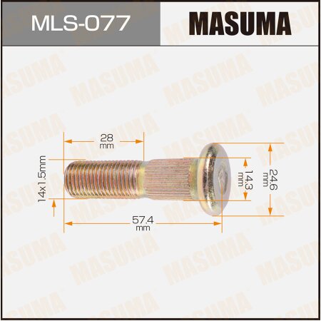 Wheel stud Masuma M14x1.5(R) , MLS-077
