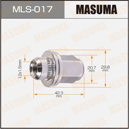 Wheel nut Masuma M12x1.5(R) size 21, MLS-017