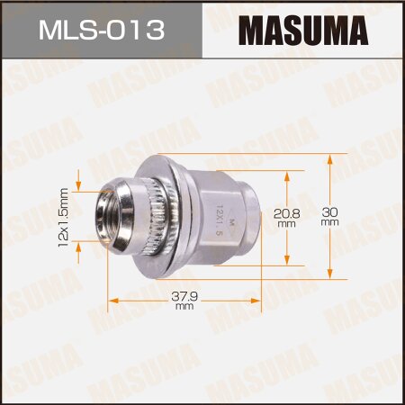 Wheel nut Masuma M12x1.5(R) size 21, MLS-013