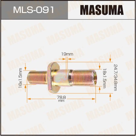 Wheel stud Masuma M18x1.5(R), M16x1.5(R) , MLS-091