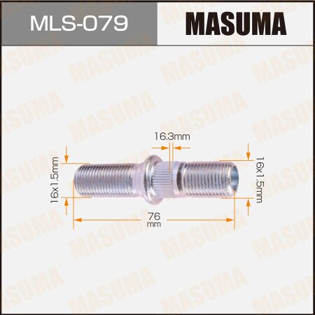 Wheel stud Masuma M16x1.5(R), M16x1.5(L) , MLS-079